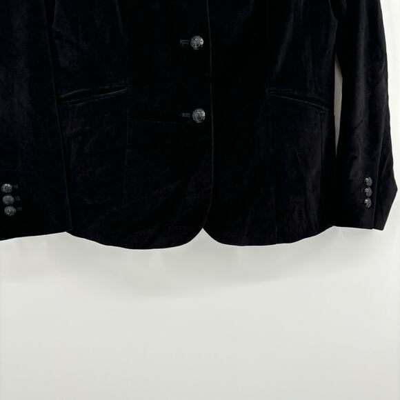 Talbots Aberdeen Black Velvet Two Button Cocktail Blazer Size 8 - Picture 5 of 9